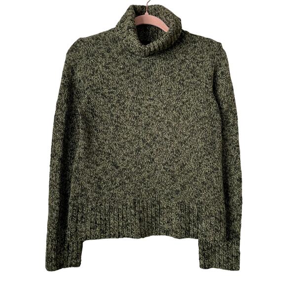 Vintage Ralph Lauren Sweater Womens Small Green Turtleneck Chunky Knit Winter - Picture 1 of 10